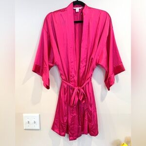 🔥Victoria’s Secret Elegant Pink Women's Satin Robe Size M Like New🔥